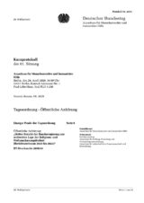 Minutes of the 61st session of the Committee on Human Rights of the German Bundestag